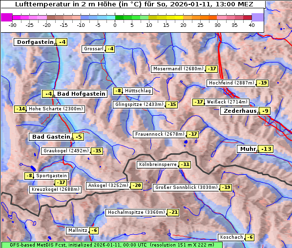 Temperatur, 11. 1. 2026