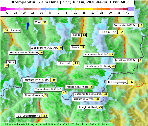 Temperatur, 9. 4. 2026