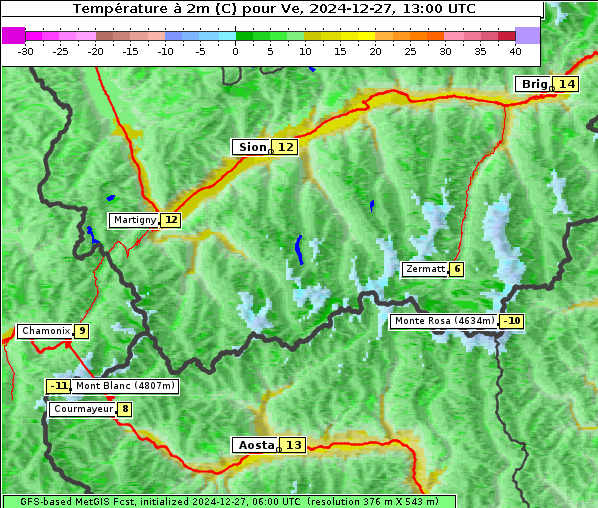 Temperatur, 27. 12. 2024