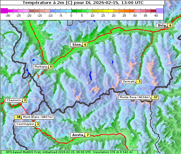 Temperatur, 15. 2. 2026