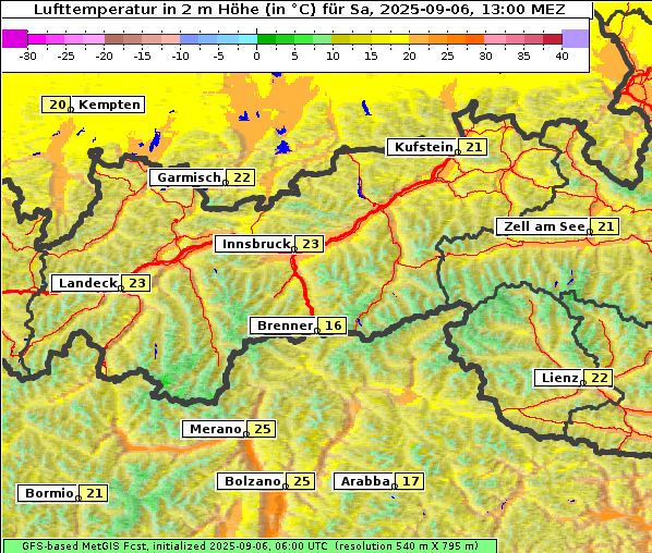 Temperatur, 6. 9. 2025