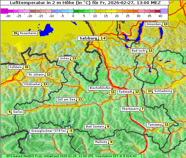 Temperatur, 27. 2. 2026