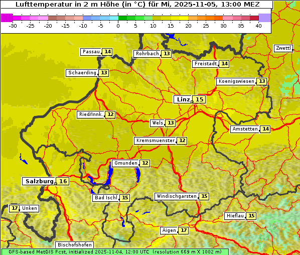 Temperatur, 5. 11. 2025