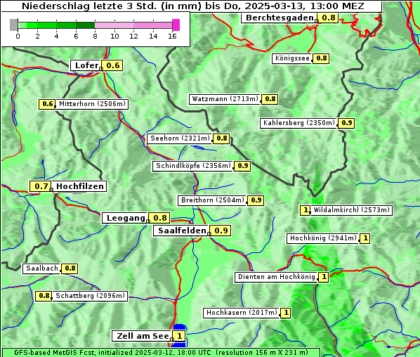 Niederschlag, 13. 3. 2025