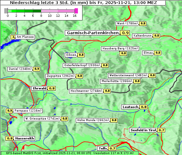 Niederschlag, 21. 11. 2025