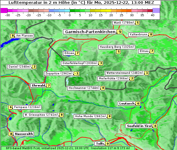 Temperatur, 22. 12. 2025