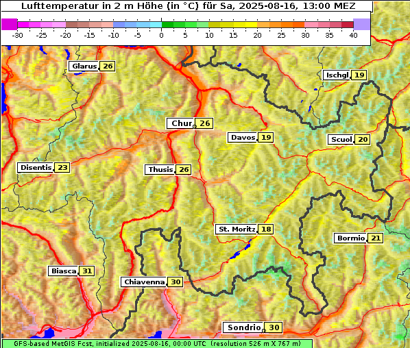 Temperatur, 16. 8. 2025