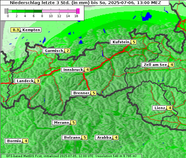 Niederschlag, 6. 7. 2025