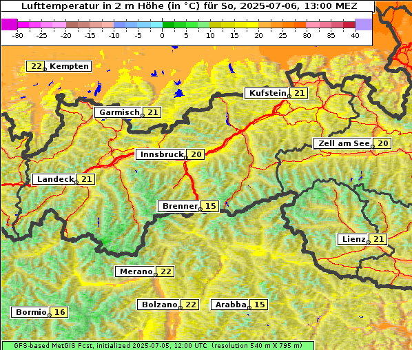 Temperatur, 6. 7. 2025