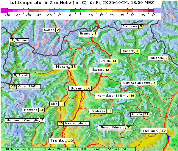 Temperatur, 24. 10. 2025