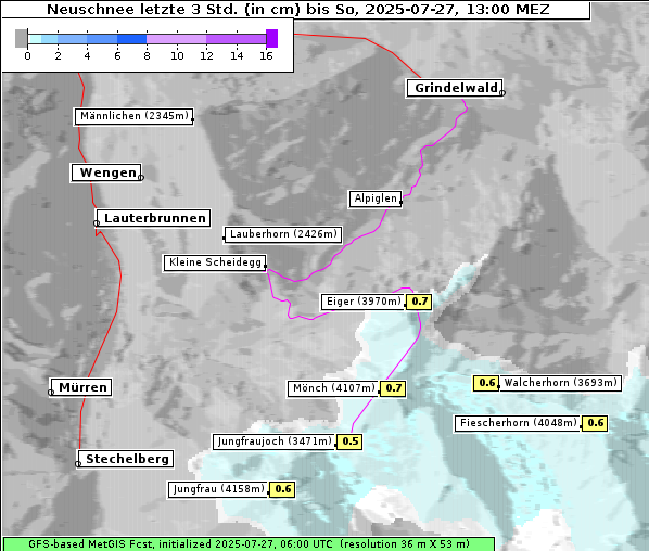 Neuschnee, 27. 7. 2025