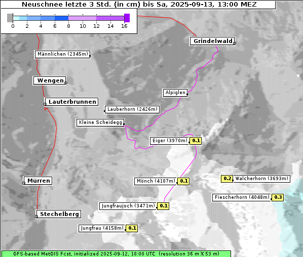 Neuschnee, 13. 9. 2025