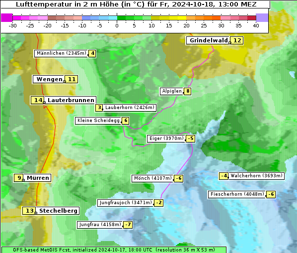 Temperatur, 18. 10. 2024