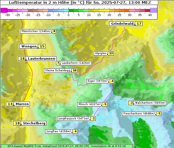 Temperatur, 27. 7. 2025
