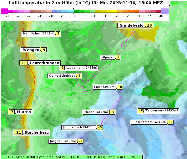 Temperatur, 10. 11. 2025