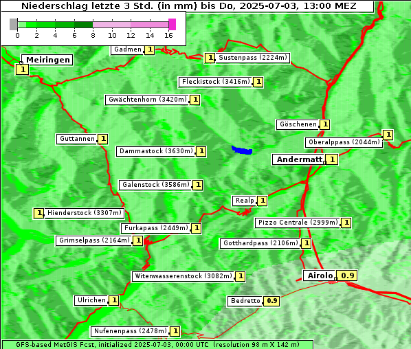 Niederschlag, 3. 7. 2025