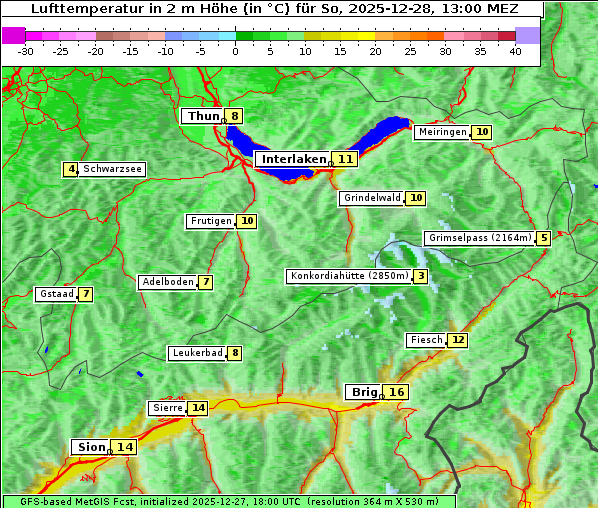 Temperatur, 28. 12. 2025