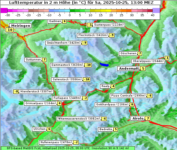 Temperatur, 25. 10. 2025