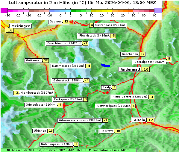Temperatur, 6. 4. 2026