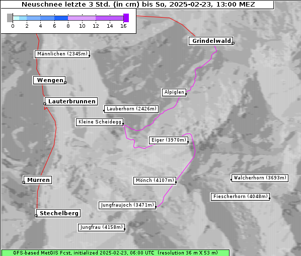 Neuschnee, 23. 2. 2025