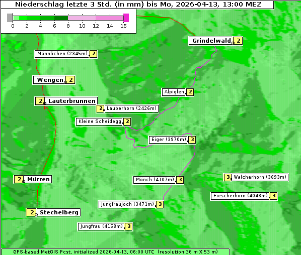 Niederschlag, 13. 4. 2026