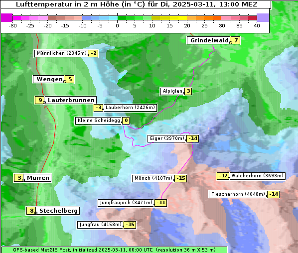 Temperatur, 11. 3. 2025