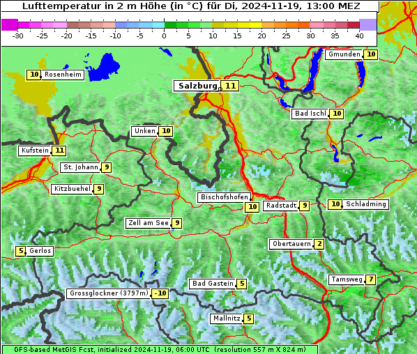 Temperatur, 19. 11. 2024