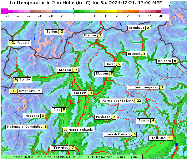 Temperatur, 21. 12. 2024