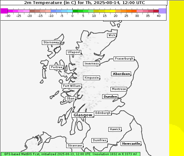 Temperatur, 14. 8. 2025