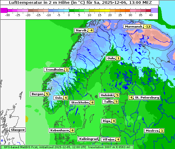 Temperatur, 6. 12. 2025