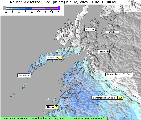 Neuschnee, 2. 1. 2025