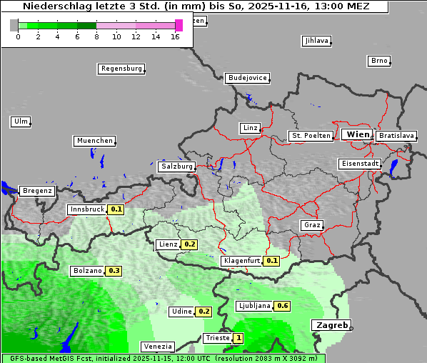 Niederschlag, 16. 11. 2025