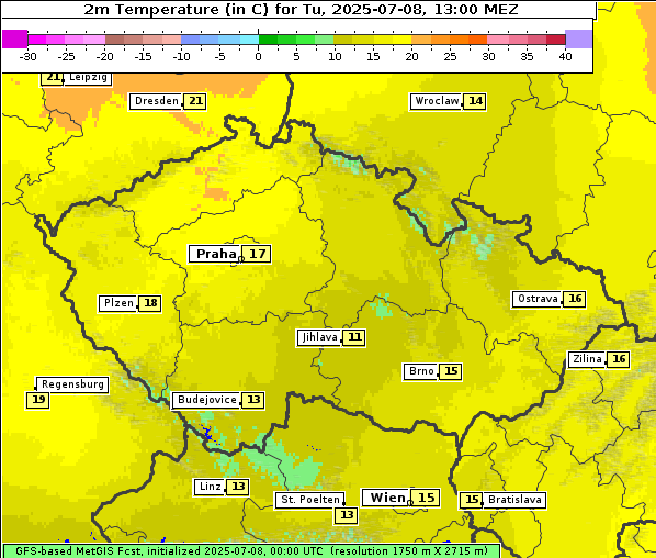 Temperatur, 8. 7. 2025