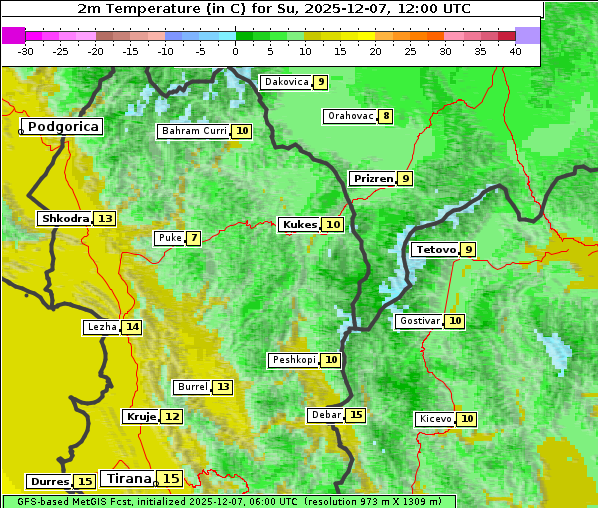 Temperatur, 7. 12. 2025