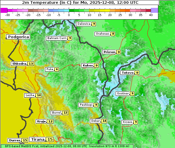 Temperatur, 8. 12. 2025