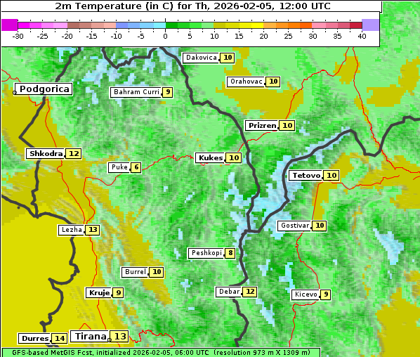Temperatur, 5. 2. 2026