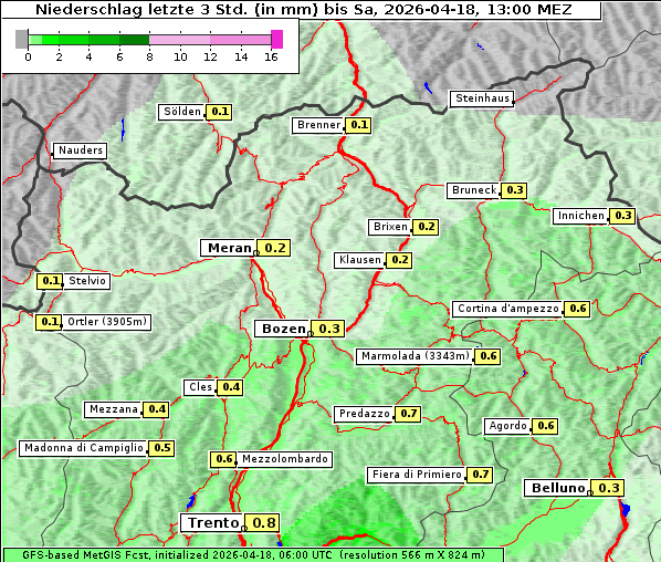 Niederschlag, 18. 4. 2026