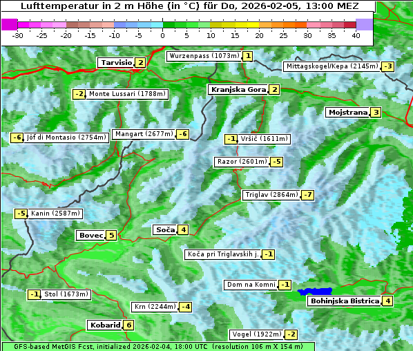 Temperatur, 5. 2. 2026