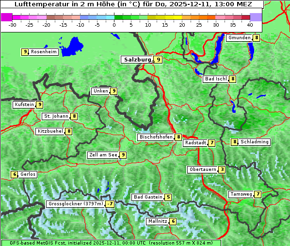 Temperatur, 11. 12. 2025