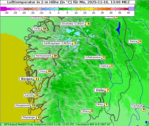 Temperatur, 10. 11. 2025