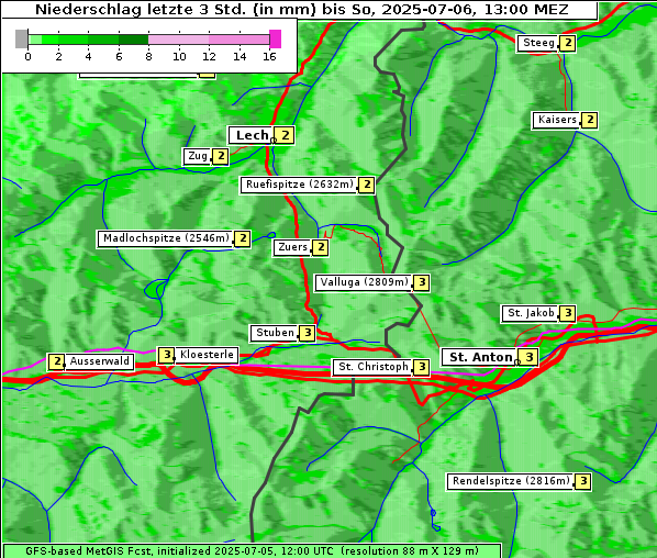 Niederschlag, 6. 7. 2025