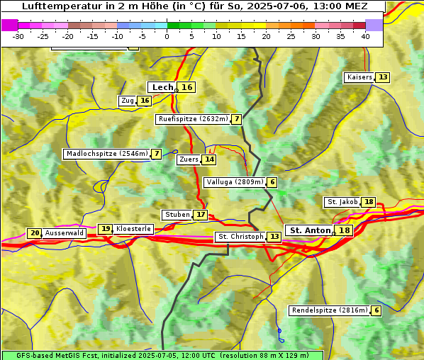 Temperatur, 6. 7. 2025