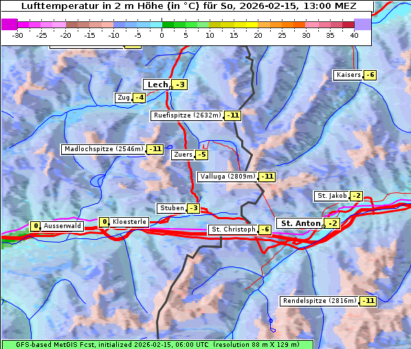 Temperatur, 15. 2. 2026