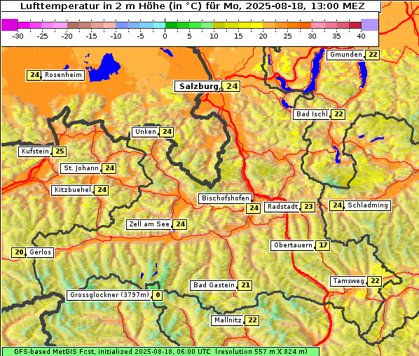 Temperatur, 18. 8. 2025