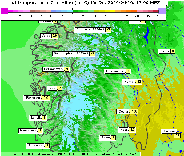Temperatur, 16. 4. 2026