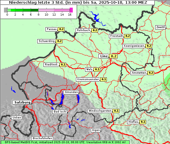 Niederschlag, 18. 10. 2025