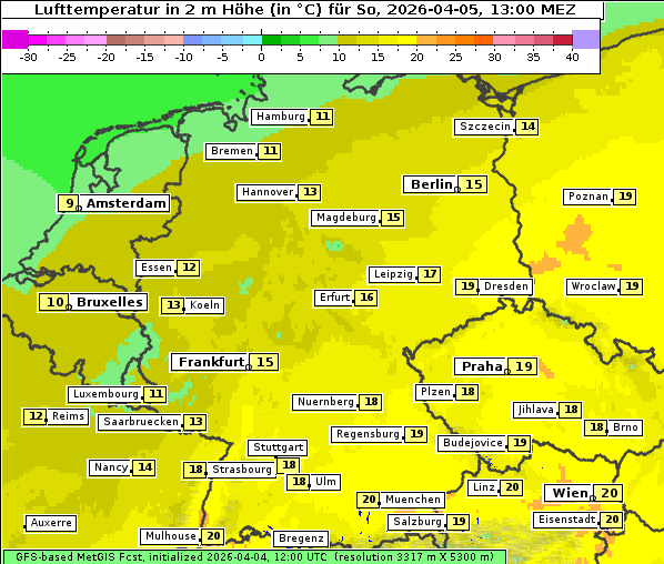 Temperatur, 5. 4. 2026