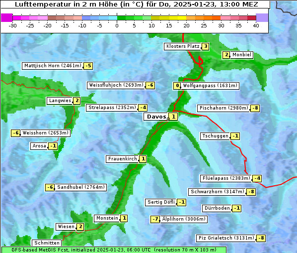 Temperatur, 23. 1. 2025