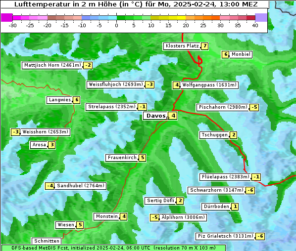 Temperatur, 24. 2. 2025