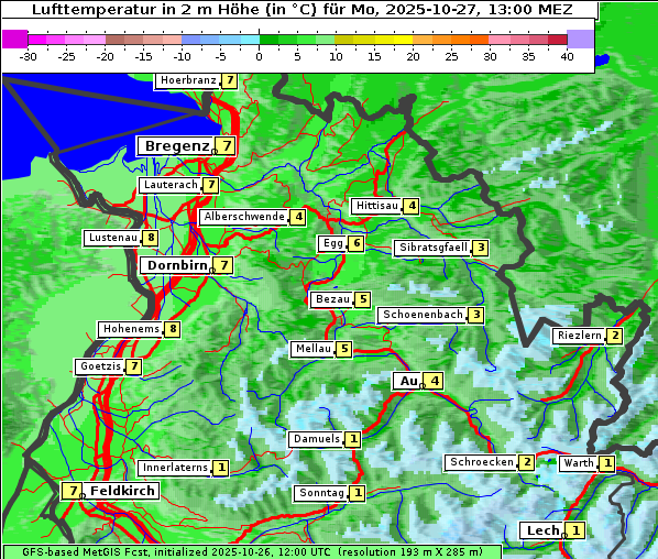 Temperatur, 27. 10. 2025